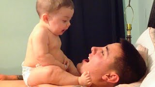Funniest moments of baby and daddy