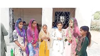 School girls saying poetry