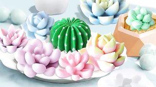 Diy Succulent Cactus Scented Candle Molds Cute Simulation Plant Silicone Mold Flower Plaster Soap Aromatherapy Candle Making - Candle Molds.