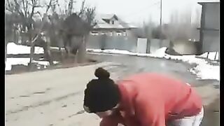 Enjoying snow