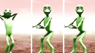 Green Person Very Funny Dances