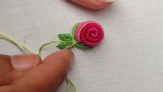 Most Beautiful 3D Flower Design With New Trick/Hand Embroidery/Easy Flower Design
