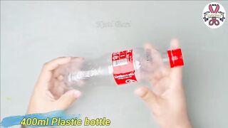 Plastic bottle awesome flower vase making Withe Cement