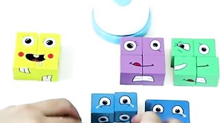 Wooden Expressions Toy Wooden Magic Cube Face Pattern Building Blocks Educational Montessori Toys Wooden Matching Block Puzzles