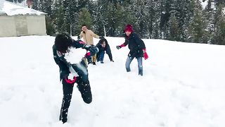 Enjoying snowfalling at Nalter Valley of Pakistan Northern area's of Pakistan