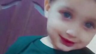 Cute baby funny face