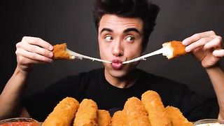 ASMR_Eating_Extra_Cheese_Mozzarella_Corn_Dogs_Mukbang_Stretchy_Cheesy_Cheese___McBang_ASMR