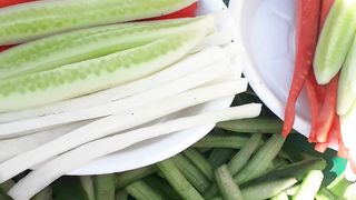 Radish Carrot Cucumber.