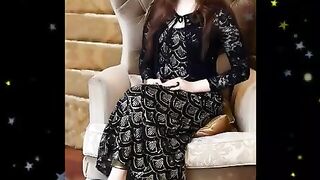 Latest pakistani actress in Black dress_ dress designs for girl 2023