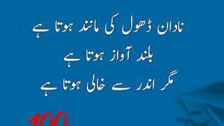 نادان ڈھول کی مانند ہوتا ہے