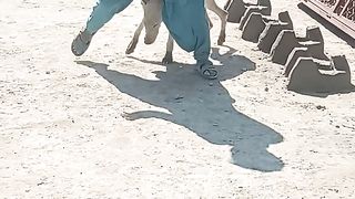 Man  with dog hot video