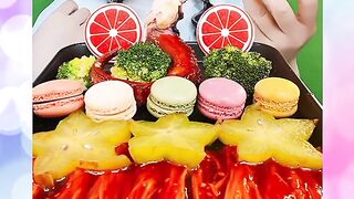 MangoJuice,Jelly,Broccoli,Cream Biscuits,Star Pineapple,Noodles Eating Challenge ASMR Mukbang Video