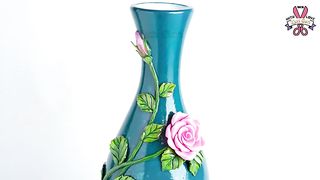 Plastic bottle flower vase making - Look like ceramic vase