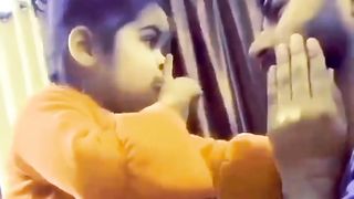 Baby's cute fight with father