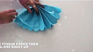 Tissue paper pom pom flower