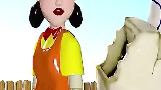 Squid Game with scary Neighbors in scary teacher 3D game #viral #tranding