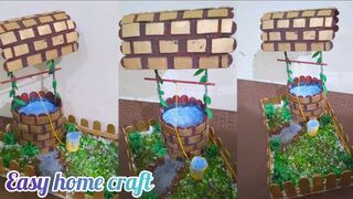 diy water well|#icecream sticks|# with paint|homecraft|#home decoration ideas