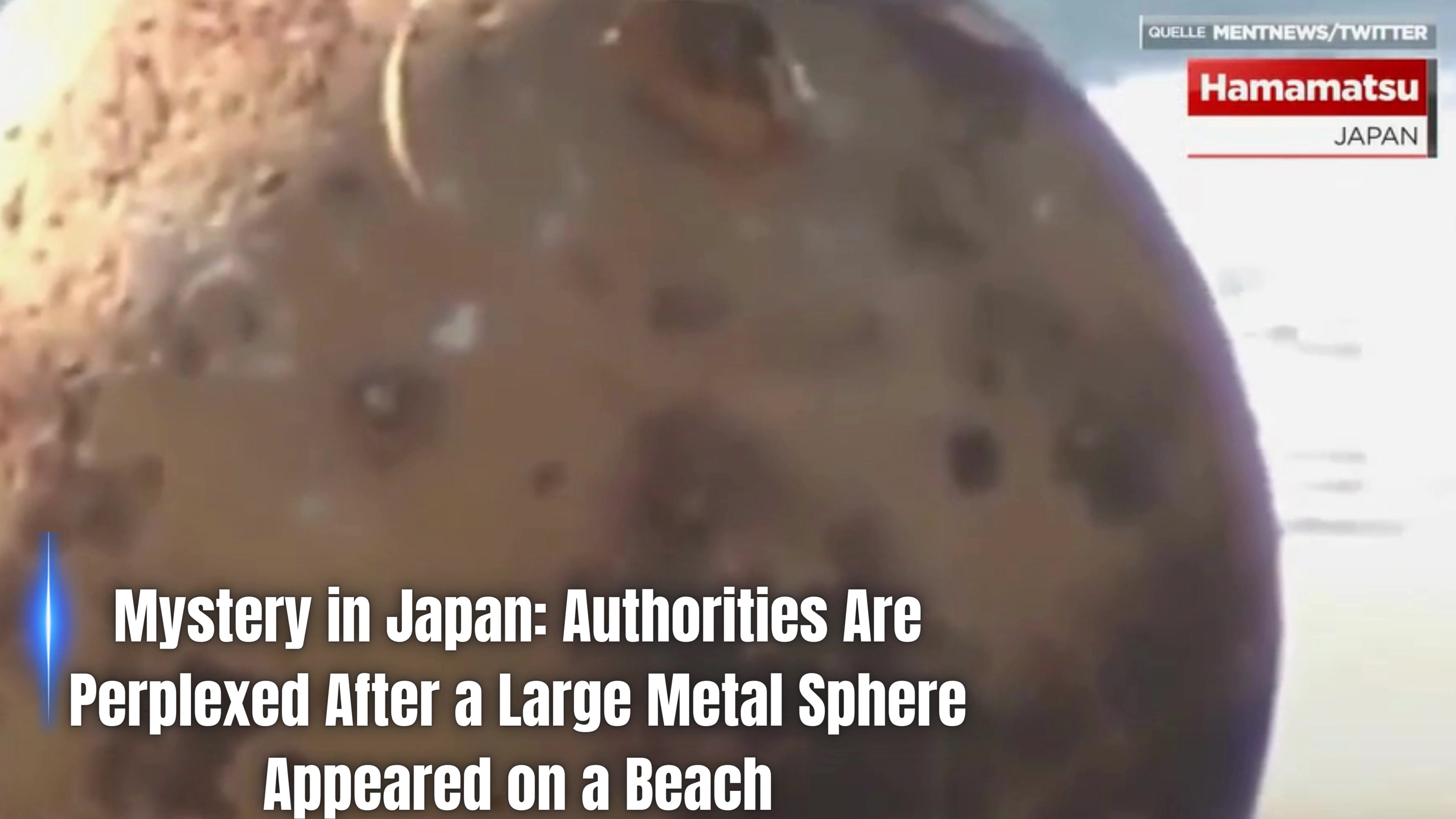 Mystery in Japan Large Metal Sphere Appeared on a Beach