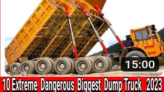 10 Extreme Dangerous Biggest Dump Truck Operator Skills_ Fastest Heavy Equipment Machines Driving