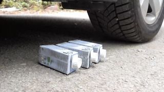Crushing Crunchy & Soft Things by Car! EXPERIMENT CAR VS LIGHTERS