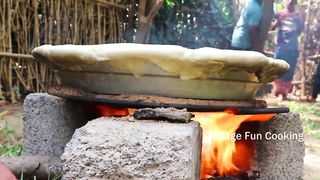 OREO CHOCOLATE CAKE | Giant Oreo Cake Recipe | Oreo Biscuit Cake | Village Fun Cooking