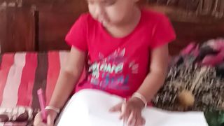 My cute  Daughter!is studying