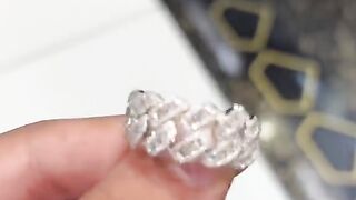 Real Baguette Diamond & Gold Cuban Link Ring
