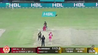 Asif Ali vs Usman Qadir | HBL PSL 8 Match 12 | Peshawar Zalmi vs Islamabad United