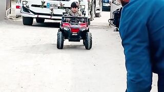 Cute baby car with Bride Car,