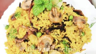 Biryani_Mushroom Biryani Recipe_Kalan Biryani_Mushroom Biryani in pressure cooker_One pot recipe