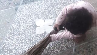 Sweeping the floor