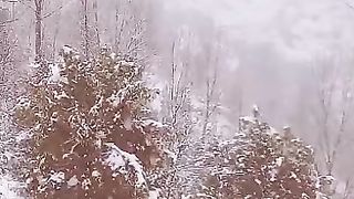 Snowfall in ajk pakistan what a beauityfull seans