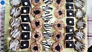Crunchy and covered in a beautiful coating/Biscuits with different unique flavors with details