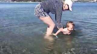 Funniest moment go swimming of baby #fun#funny#funniest#ayesha#adeel#baby
