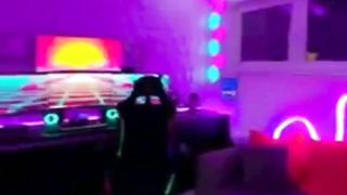 Beautiful lighting system Room for gamers players.