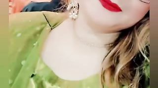 Gulparna in green silky dress dance
