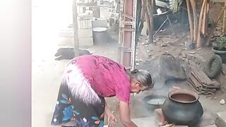 The girl boiled hot water on our site.