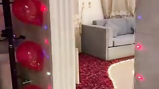 Wedding room decoration with baloons