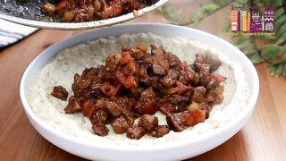 eaten eggplant and meat like this