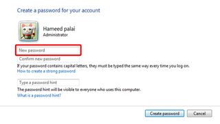create user password in windows 7/8/10,