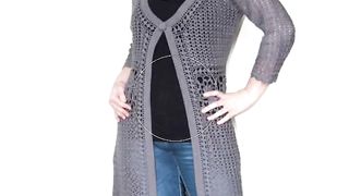 Crochet open gown vest jacket Designe