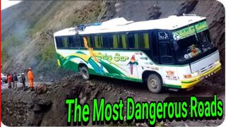 The Most Dangerous Roads In The World That Any Driver Dare Not To Drive_ Bus  Truck Operator Skills