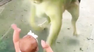 Funny and crazy little baby