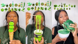 Asmr green food|•I eat green food•|