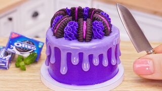 Awesome Miniature Blueberry Oreo Chocolate Cake Decorating - Moist Purple Cake Recipe | Mini Bakery
