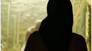 The baby cries to say he saw something behind her mother