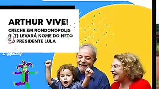 Presidente Lula e seu neto Arthur vive e sua vinda esposa