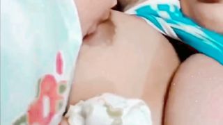 Breastfeeding moms Big Breast milk