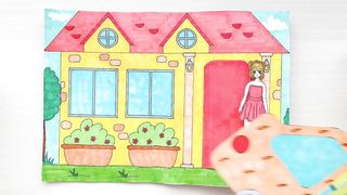 Playing with my first paper dollhouse ????handmade quiet book ????Emily's house.