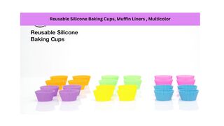 Basics Reusable Silicone Baking Cups, Muffin Liners - Multicolor